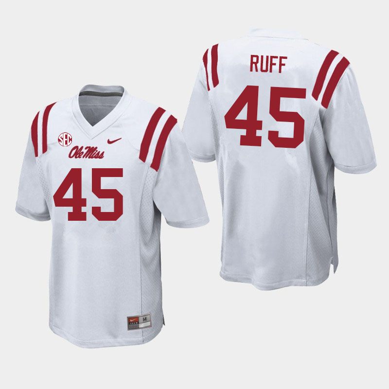 Ole Miss Rebels #45 DJ Ruff College Football Jerseys Sale-White